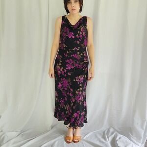 Jones New York Black and Purple‎ Floral Dress
